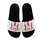 Toitu Te Tiriti Waitangi Slide Sandals White Wharenui House - Aussie Hoodie