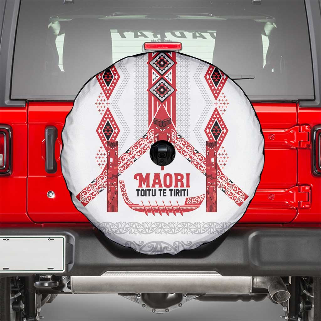 Toitu Te Tiriti Waitangi Spare Tire Cover White Wharenui House - Aussie Hoodie