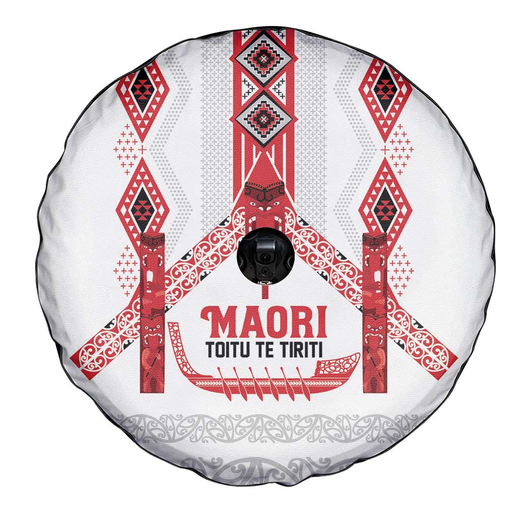 Toitu Te Tiriti Waitangi Spare Tire Cover White Wharenui House - Aussie Hoodie