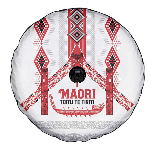 Toitu Te Tiriti Waitangi Spare Tire Cover White Wharenui House - Aussie Hoodie
