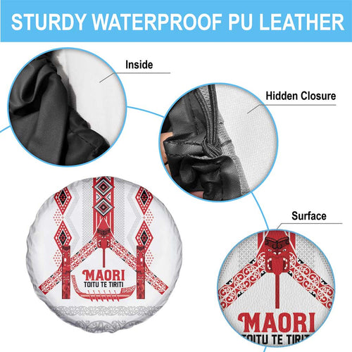 Toitu Te Tiriti Waitangi Spare Tire Cover White Wharenui House - Aussie Hoodie