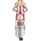Toitu Te Tiriti Waitangi Summer Maxi Dress White Wharenui House - Aussie Hoodie