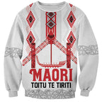 Toitu Te Tiriti Waitangi Sweatshirt White Wharenui House - Aussie Hoodie