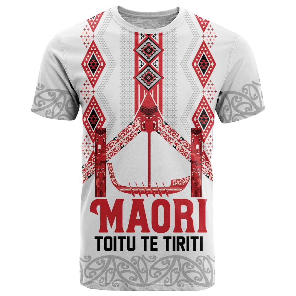 Toitu Te Tiriti Waitangi T Shirt White Wharenui House - Aussie Hoodie