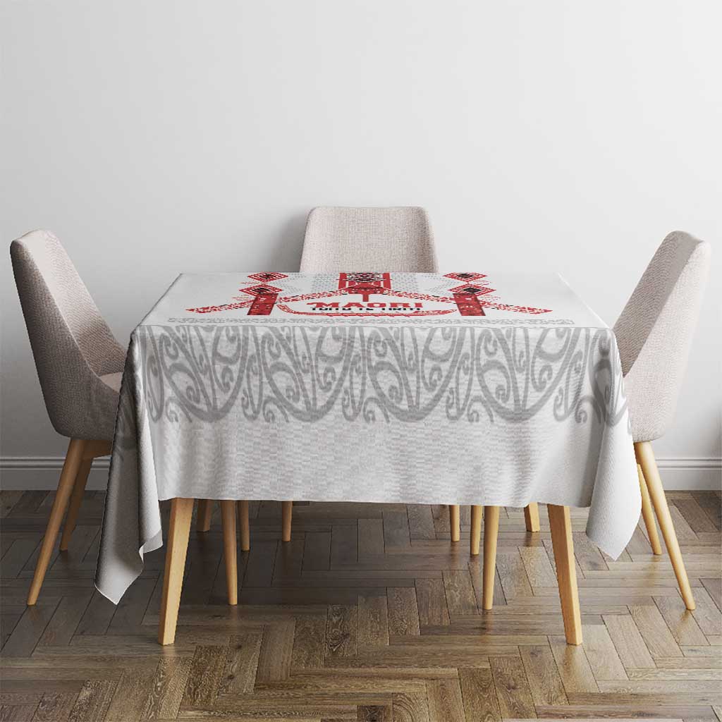 Toitu Te Tiriti Waitangi Tablecloth White Wharenui House - Aussie Hoodie