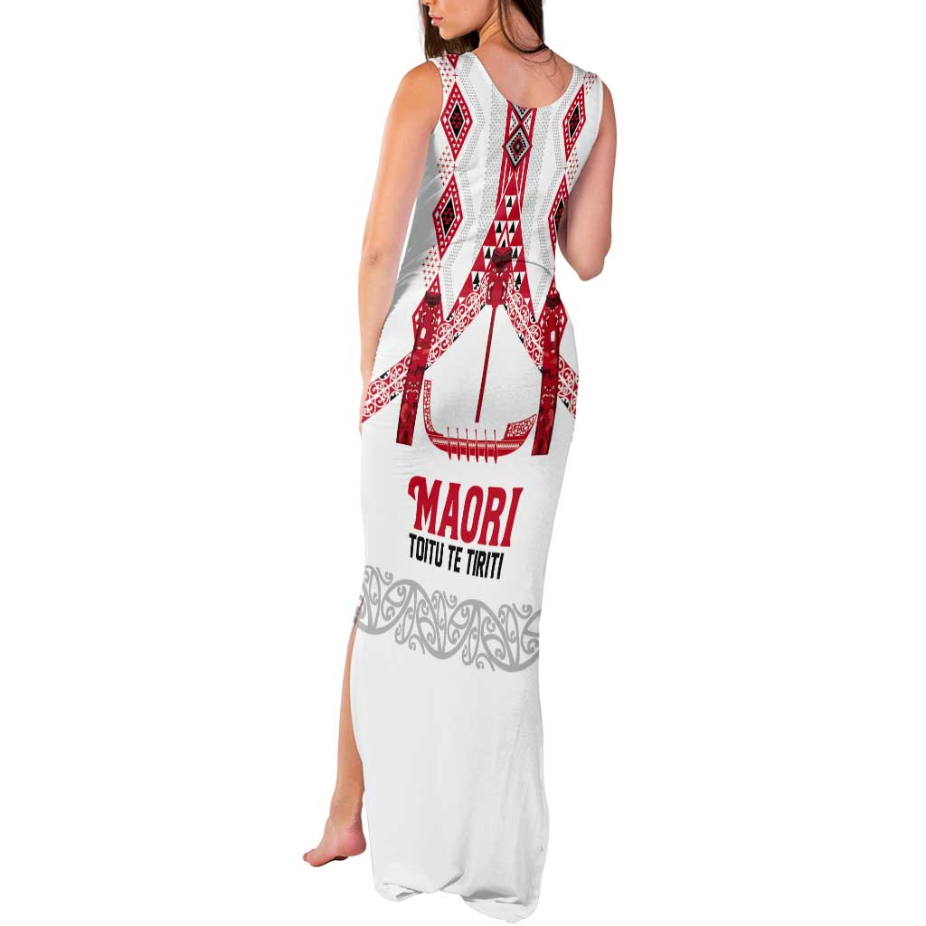 Toitu Te Tiriti Waitangi Tank Maxi Dress White Wharenui House - Aussie Hoodie