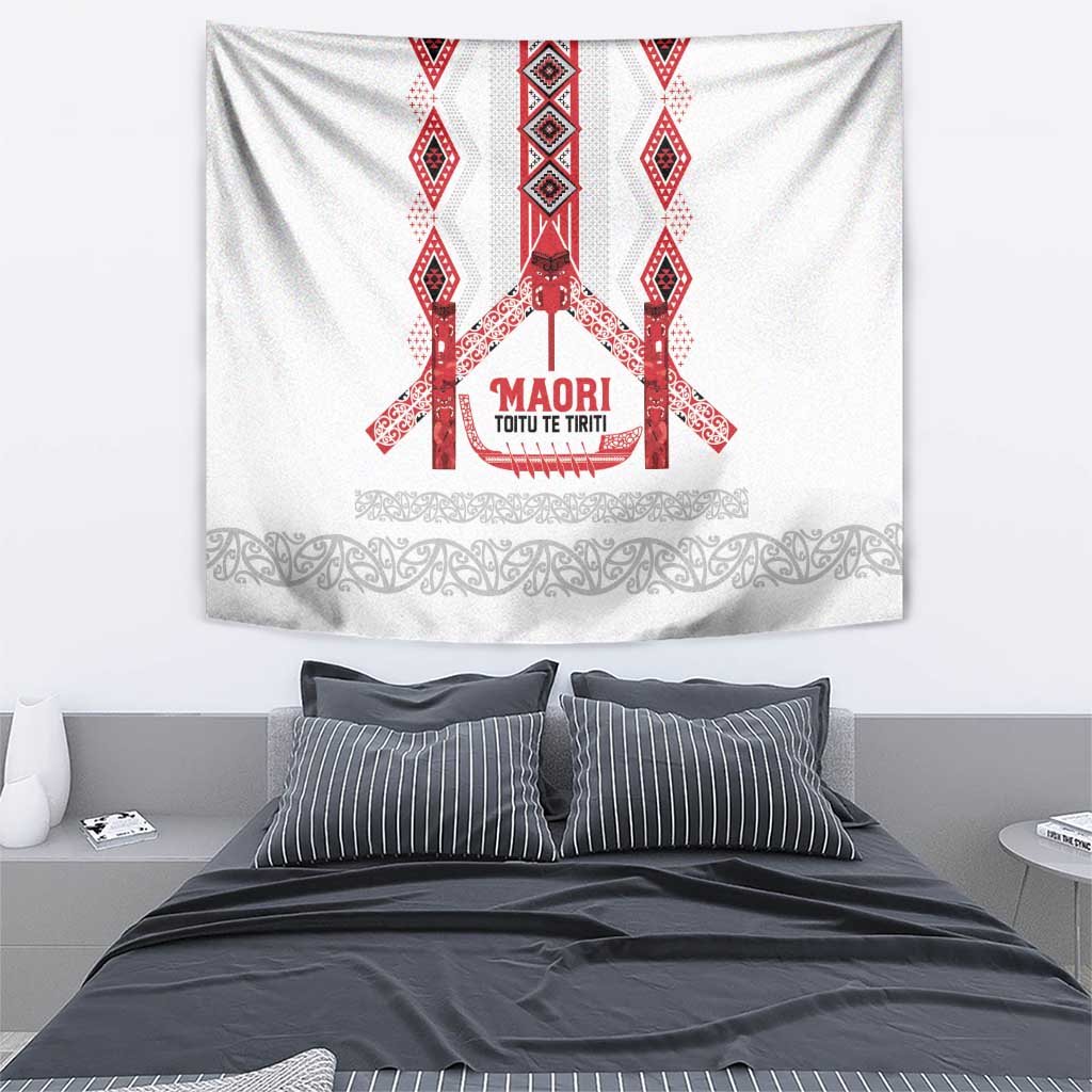 Toitu Te Tiriti Waitangi Tapestry White Wharenui House - Aussie Hoodie