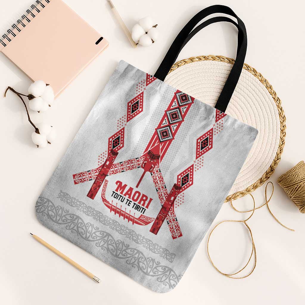 Toitu Te Tiriti Waitangi Tote Bag White Wharenui House - Aussie Hoodie