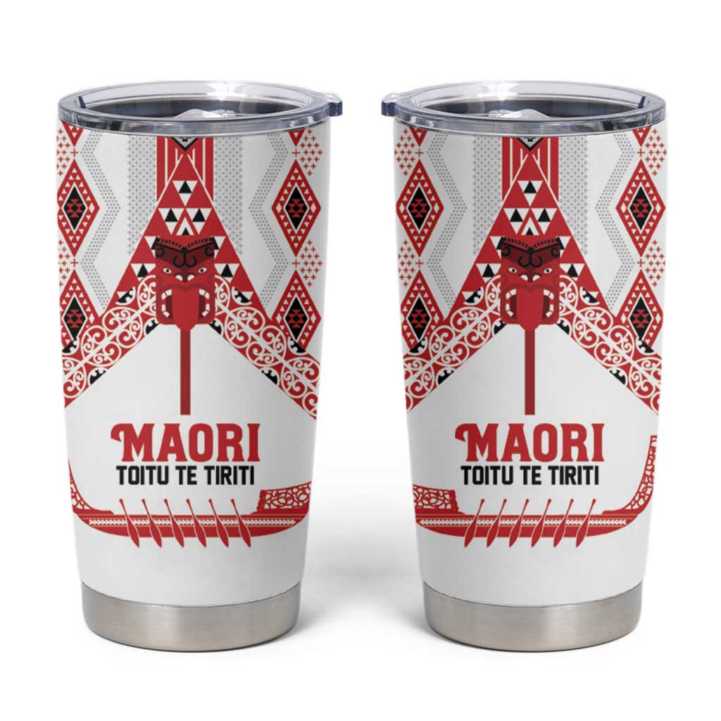 Toitu Te Tiriti Waitangi Tumbler Cup White Wharenui House - Aussie Hoodie