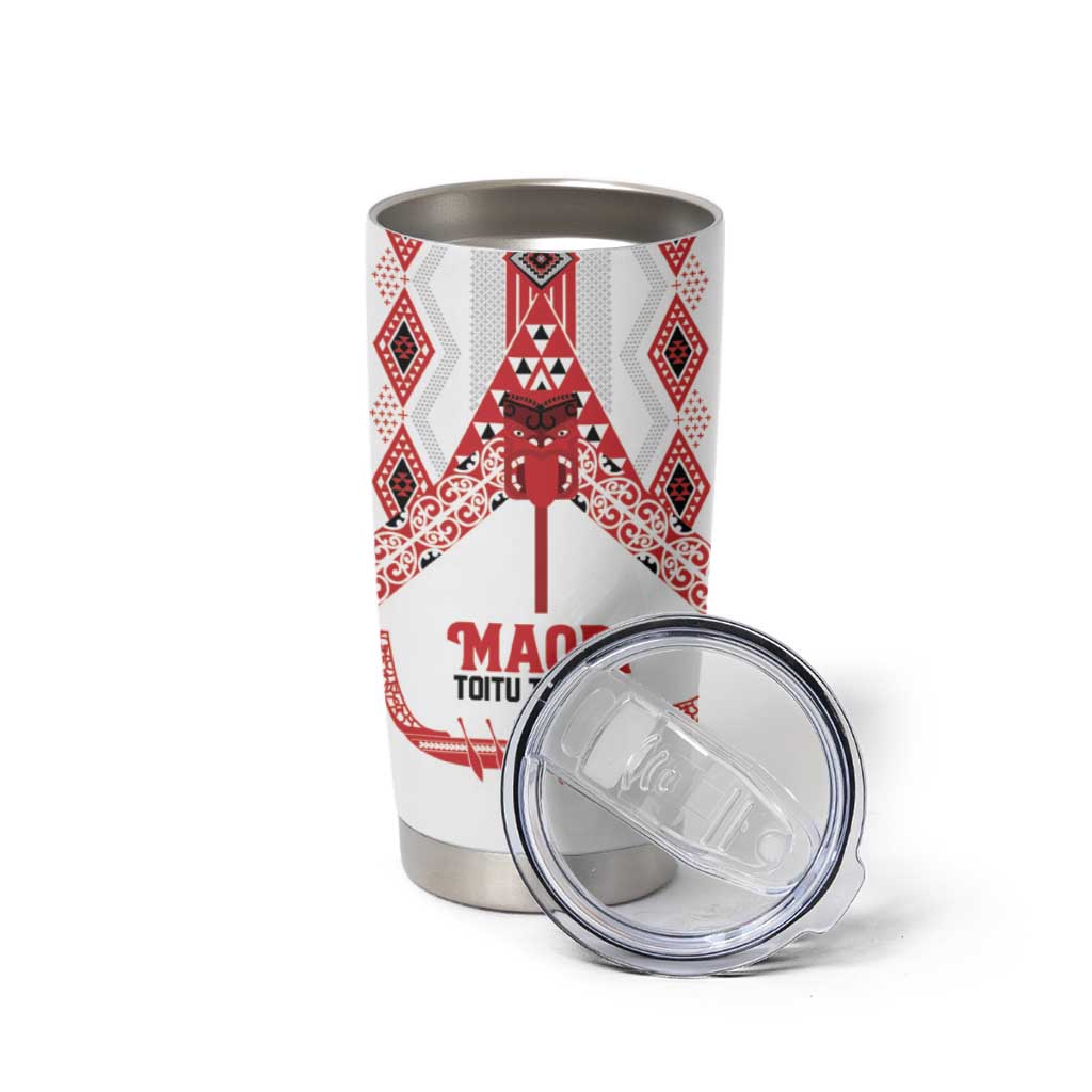 Toitu Te Tiriti Waitangi Tumbler Cup White Wharenui House - Aussie Hoodie