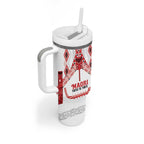 Toitu Te Tiriti Waitangi Tumbler With Handle White Wharenui House - Aussie Hoodie