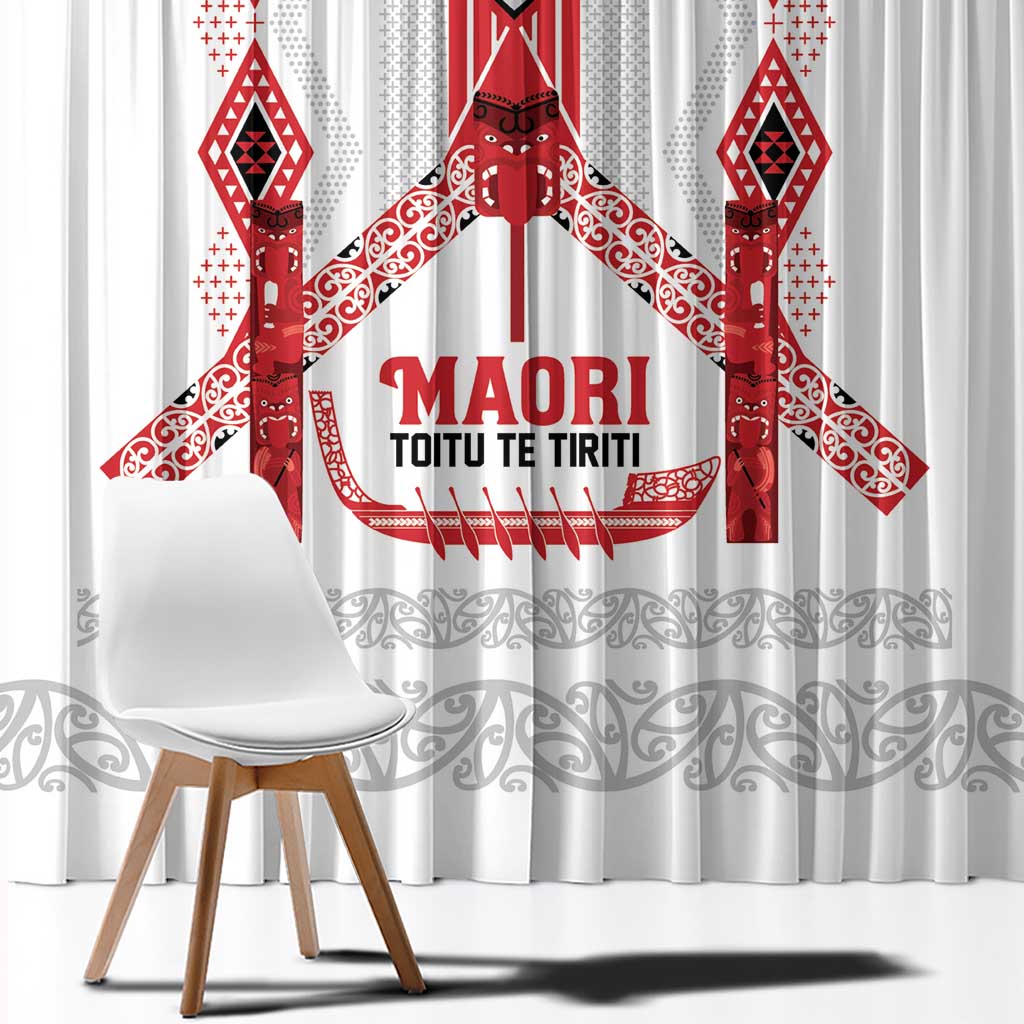 Toitu Te Tiriti Waitangi Window Curtain White Wharenui House - Aussie Hoodie