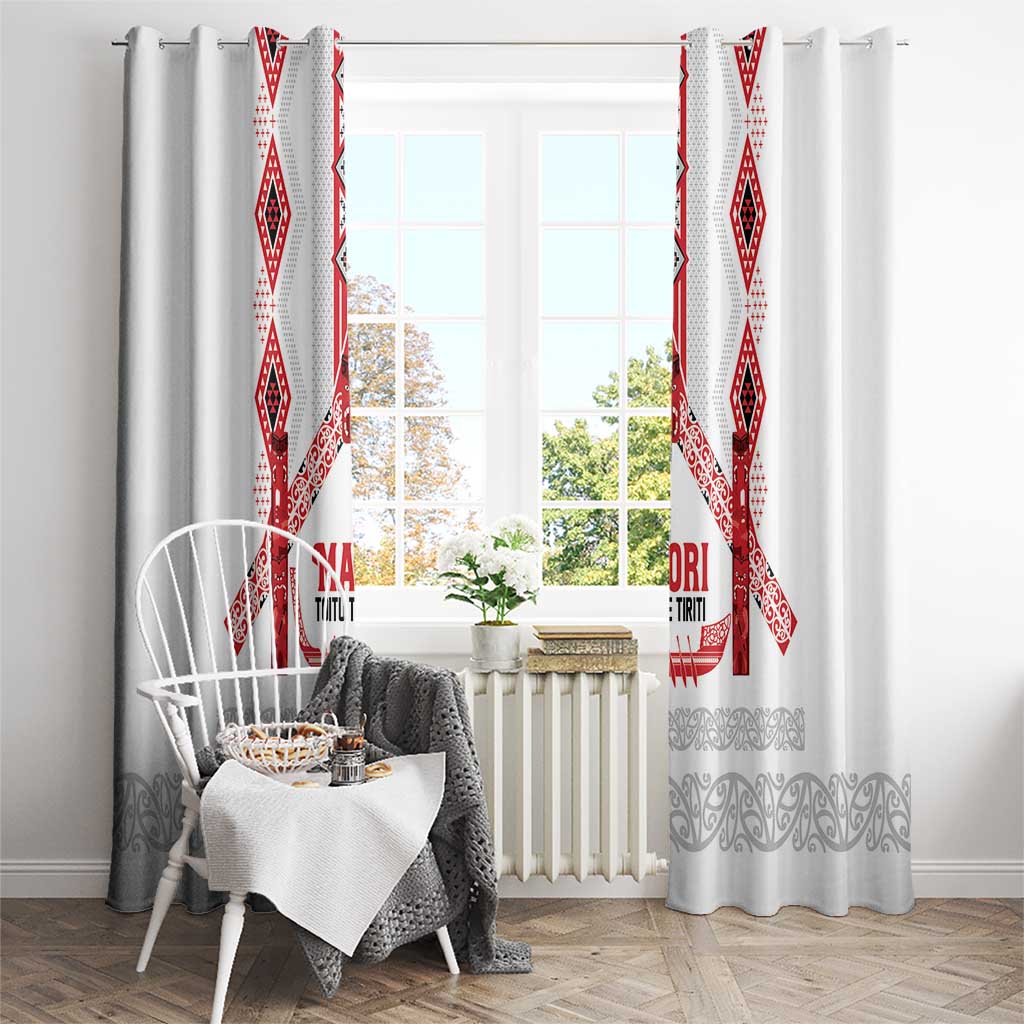 Toitu Te Tiriti Waitangi Window Curtain White Wharenui House - Aussie Hoodie