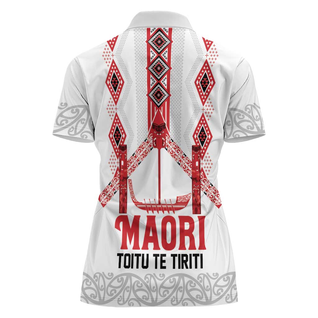 Toitu Te Tiriti Waitangi Women Polo Shirt White Wharenui House - Aussie Hoodie