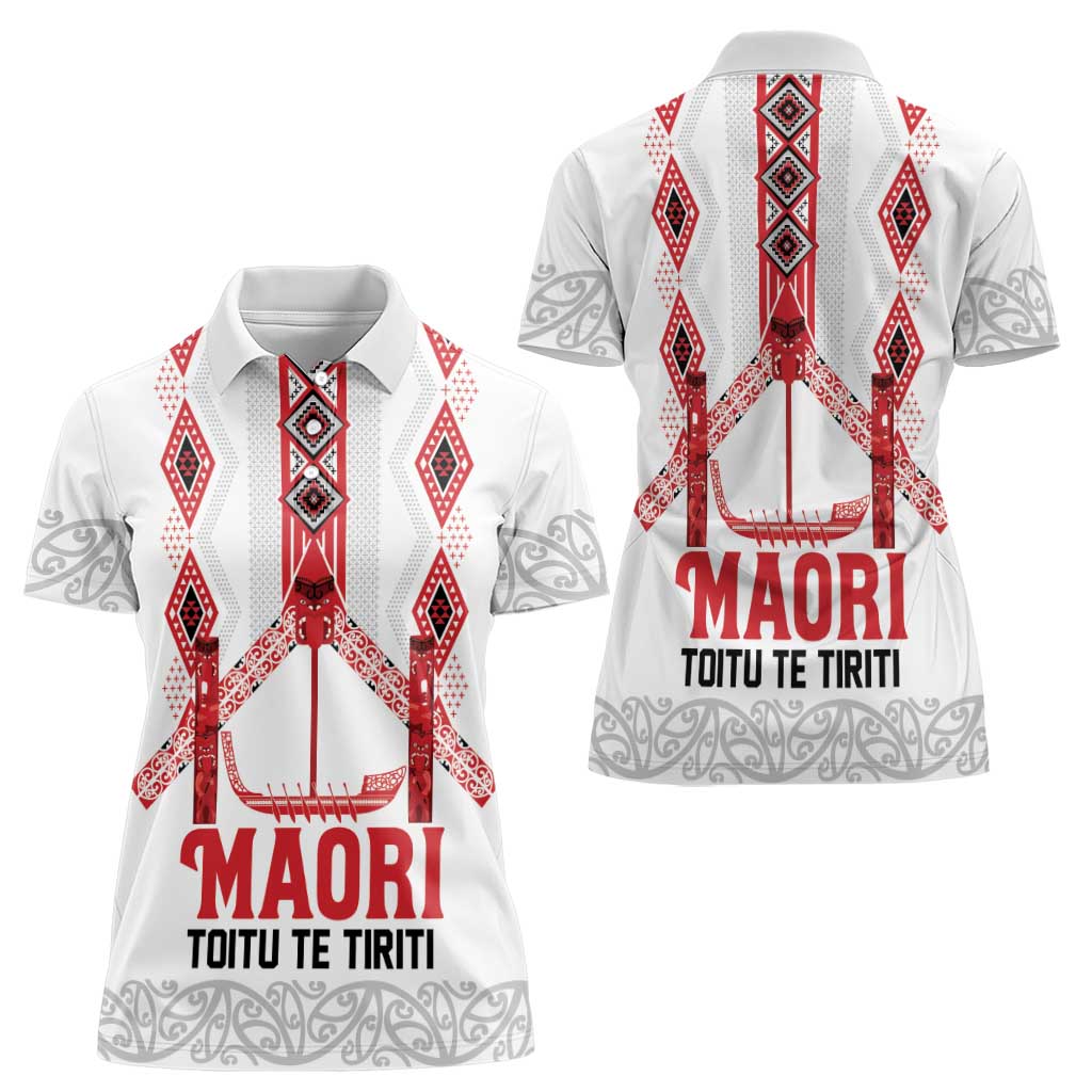 Toitu Te Tiriti Waitangi Women Polo Shirt White Wharenui House - Aussie Hoodie
