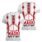 Toitu Te Tiriti Waitangi Women V-Neck T-Shirt White Wharenui House - Aussie Hoodie