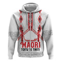 Toitu Te Tiriti Waitangi Zip Hoodie White Wharenui House - Aussie Hoodie