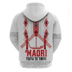 Toitu Te Tiriti Waitangi Zip Hoodie White Wharenui House - Aussie Hoodie