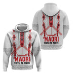 Toitu Te Tiriti Waitangi Zip Hoodie White Wharenui House - Aussie Hoodie