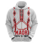 Toitu Te Tiriti Waitangi Zip Hoodie White Wharenui House - Aussie Hoodie