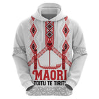Toitu Te Tiriti Waitangi Zip Hoodie White Wharenui House - Aussie Hoodie