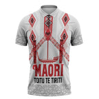 Toitu Te Tiriti Waitangi Zipper Polo Shirt White Wharenui House - Aussie Hoodie