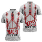 Toitu Te Tiriti Waitangi Zipper Polo Shirt White Wharenui House - Aussie Hoodie