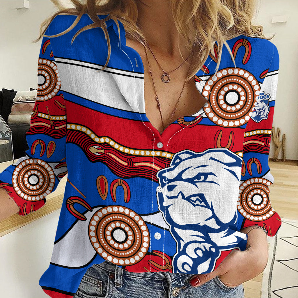 AFL Bulldogs Football Women Casual Shirt Western Aboriginal Simple Style LT9