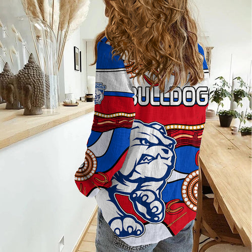 AFL Bulldogs Football Women Casual Shirt Western Aboriginal Simple Style LT9