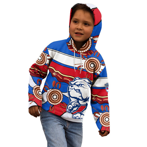 custom-text-and-number-afl-bulldogs-football-kid-hoodie-western-aboriginal-simple-style