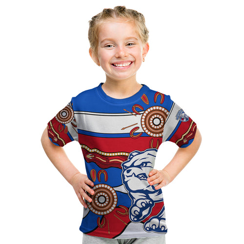 custom-text-and-number-afl-bulldogs-football-kid-t-shirt-western-aboriginal-simple-style