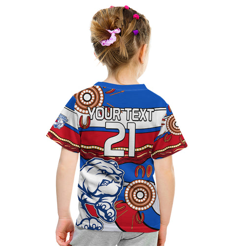 custom-text-and-number-afl-bulldogs-football-kid-t-shirt-western-aboriginal-simple-style