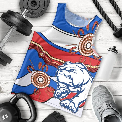 custom-text-and-number-afl-bulldogs-football-men-tank-top-western-aboriginal-simple-style