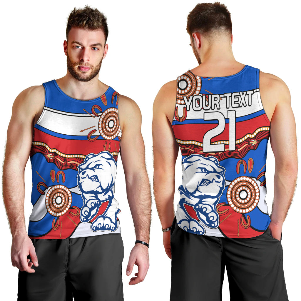 custom-text-and-number-afl-bulldogs-football-men-tank-top-western-aboriginal-simple-style