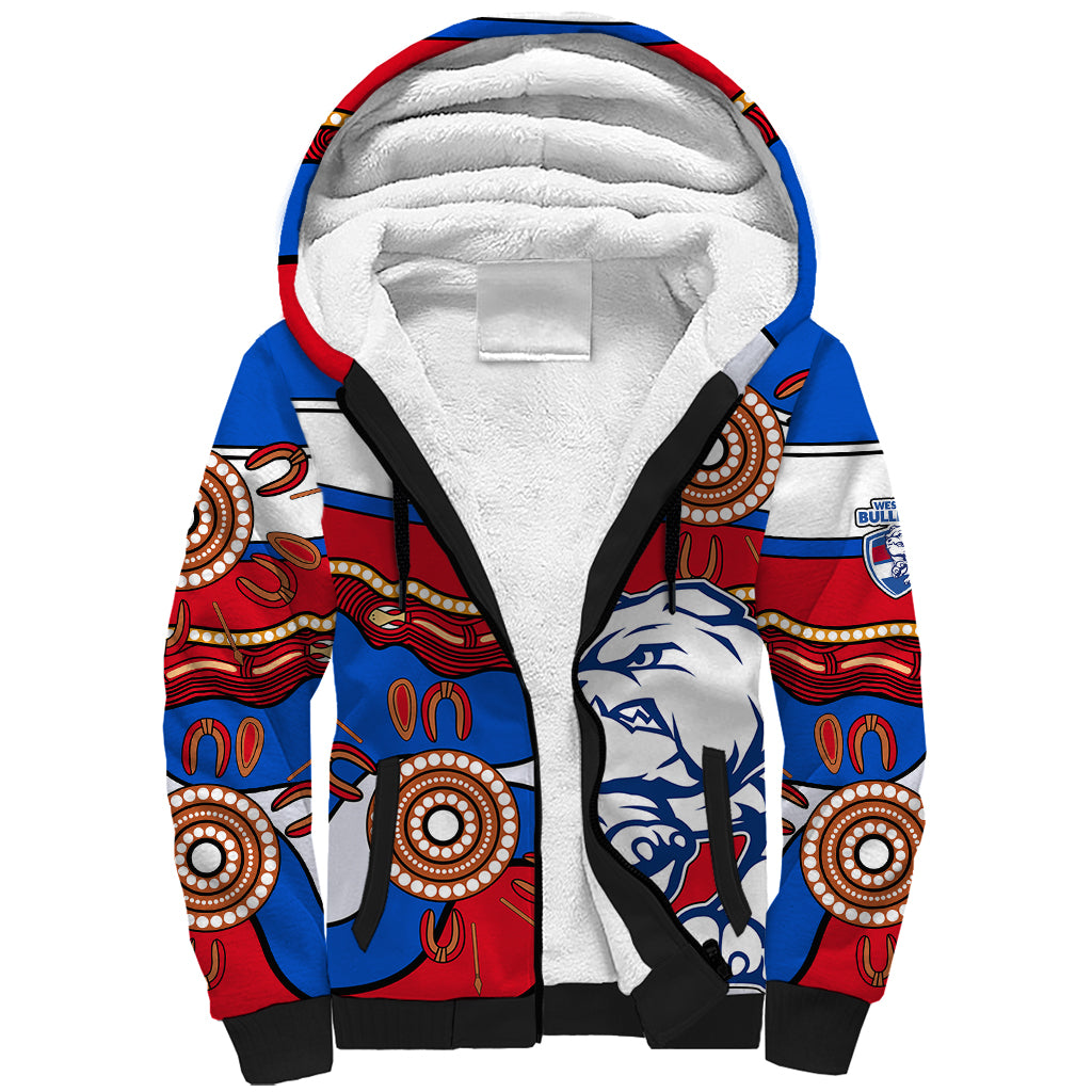 custom-text-and-number-afl-bulldogs-football-sherpa-hoodie-western-aboriginal-simple-style