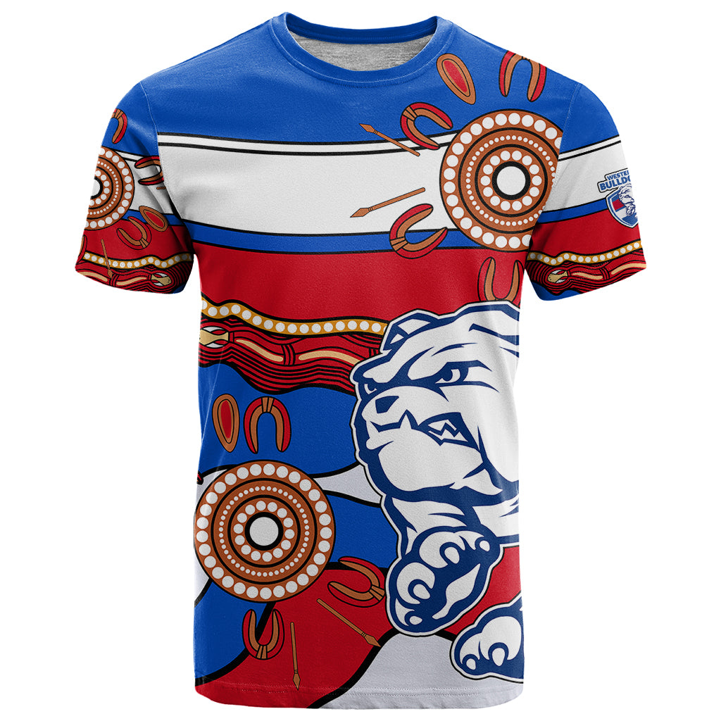 custom-text-and-number-afl-bulldogs-football-t-shirt-western-aboriginal-simple-style