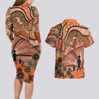 Aboriginal and Torres Strait Islander Children's Day Personalised Couples Matching Long Sleeve Bodycon Dress and Hawaiian Shirt The Next Generation Strong in Culture