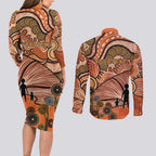 Aboriginal and Torres Strait Islander Children's Day Personalised Couples Matching Long Sleeve Bodycon Dress and Long Sleeve Button Shirt The Next Generation Strong in Culture