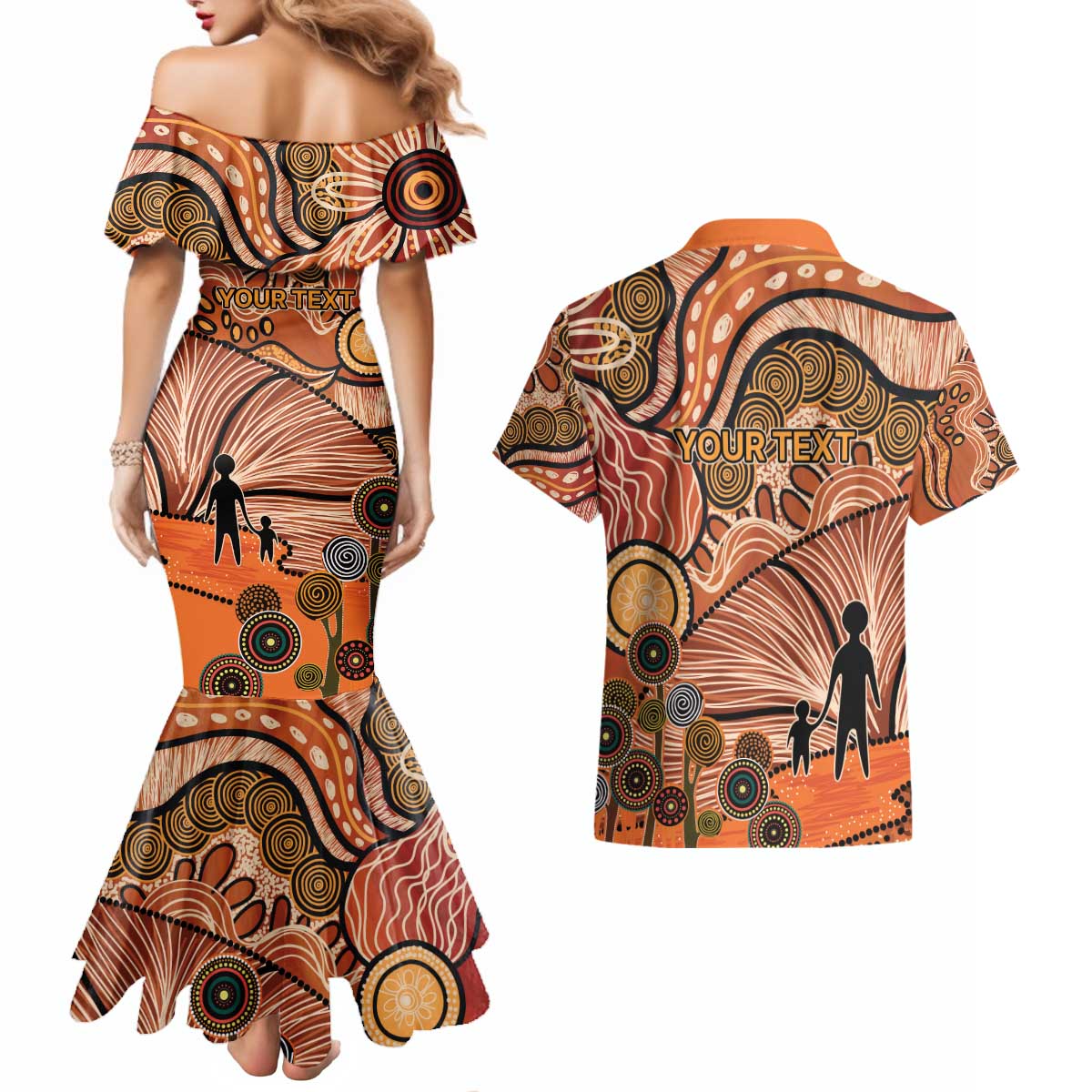 Aboriginal and Torres Strait Islander Children's Day Personalised Couples Matching Mermaid Dress and Hawaiian Shirt The Next Generation Strong in Culture