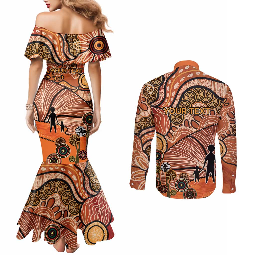 Aboriginal and Torres Strait Islander Children's Day Personalised Couples Matching Mermaid Dress and Long Sleeve Button Shirt The Next Generation Strong in Culture