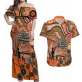 Aboriginal and Torres Strait Islander Children's Day Personalised Couples Matching Off Shoulder Maxi Dress and Hawaiian Shirt The Next Generation Strong in Culture