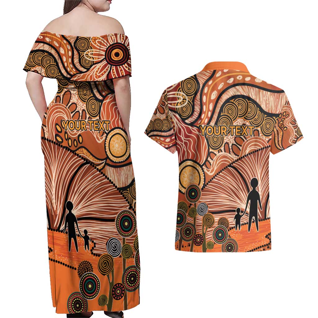 Aboriginal and Torres Strait Islander Children's Day Personalised Couples Matching Off Shoulder Maxi Dress and Hawaiian Shirt The Next Generation Strong in Culture