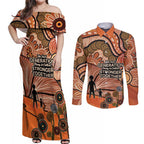 Aboriginal and Torres Strait Islander Children's Day Personalised Couples Matching Off Shoulder Maxi Dress and Long Sleeve Button Shirt The Next Generation Strong in Culture