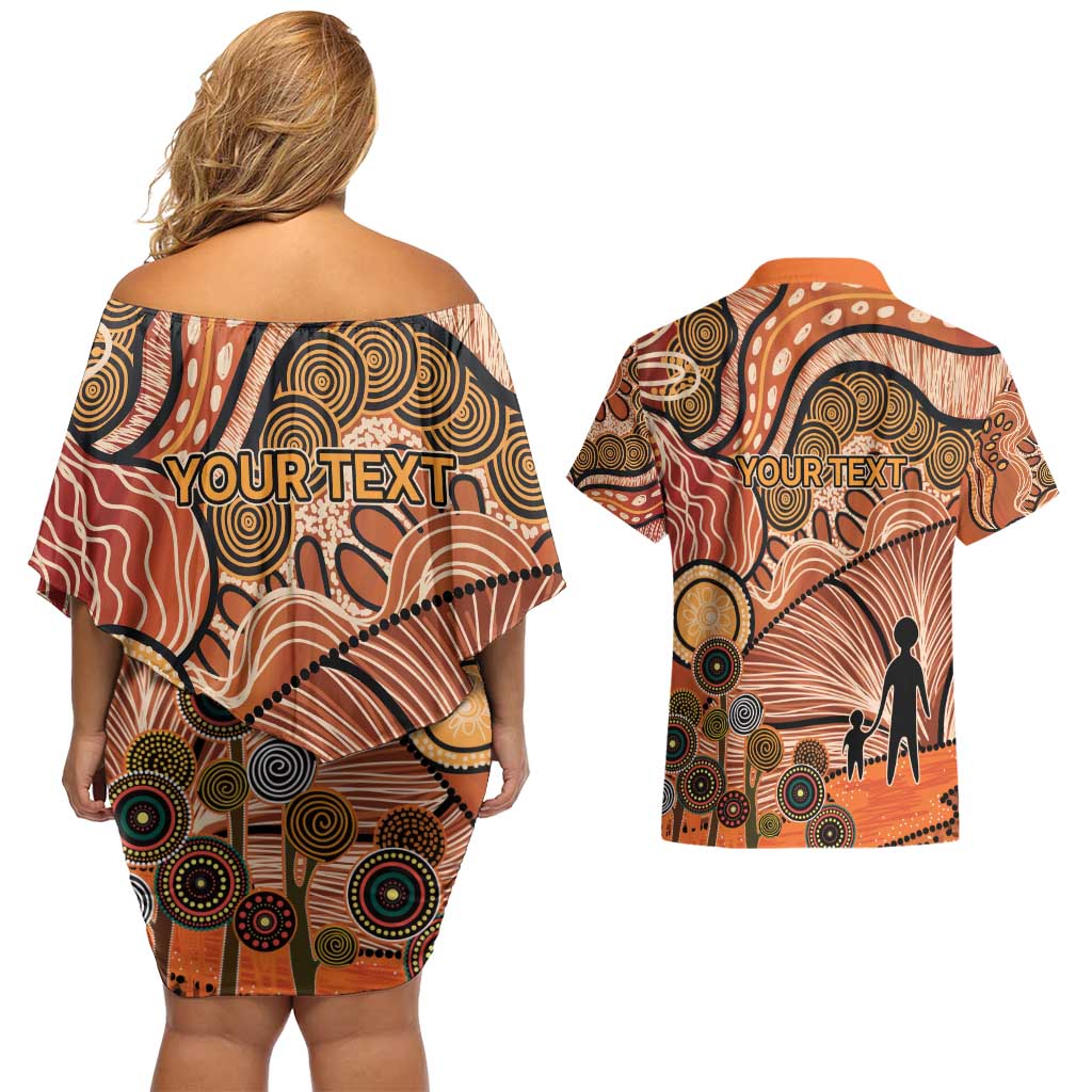Aboriginal and Torres Strait Islander Children's Day Personalised Couples Matching Off Shoulder Short Dress and Hawaiian Shirt The Next Generation Strong in Culture