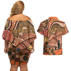 Aboriginal and Torres Strait Islander Children's Day Personalised Couples Matching Off Shoulder Short Dress and Hawaiian Shirt The Next Generation Strong in Culture