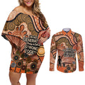 Aboriginal and Torres Strait Islander Children's Day Personalised Couples Matching Off Shoulder Short Dress and Long Sleeve Button Shirt The Next Generation Strong in Culture