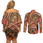 Aboriginal and Torres Strait Islander Children's Day Personalised Couples Matching Off Shoulder Short Dress and Long Sleeve Button Shirt The Next Generation Strong in Culture