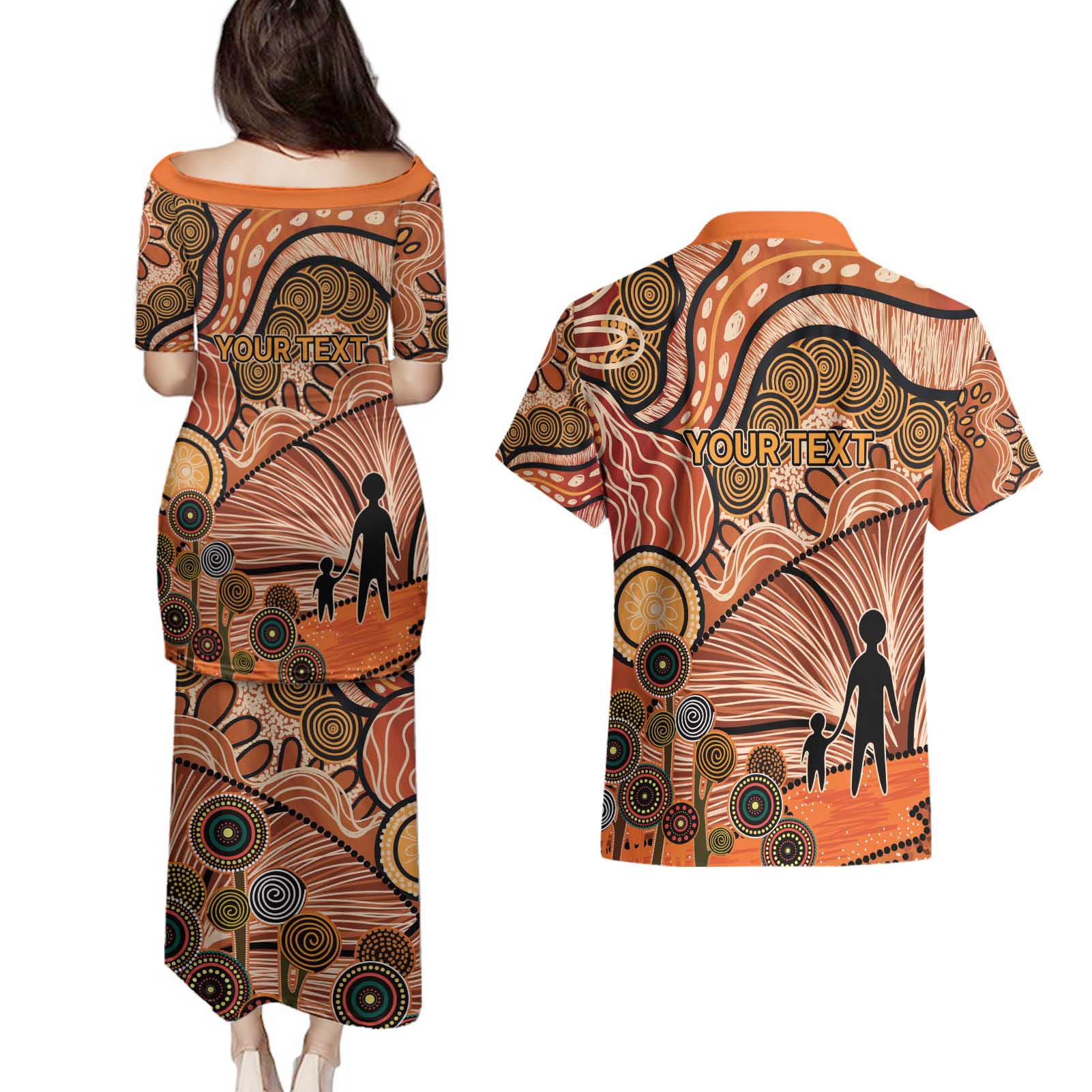 Aboriginal and Torres Strait Islander Children's Day Personalised Couples Matching Puletasi and Hawaiian Shirt The Next Generation Strong in Culture