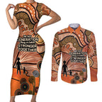 Aboriginal and Torres Strait Islander Children's Day Personalised Couples Matching Short Sleeve Bodycon Dress and Long Sleeve Button Shirt The Next Generation Strong in Culture
