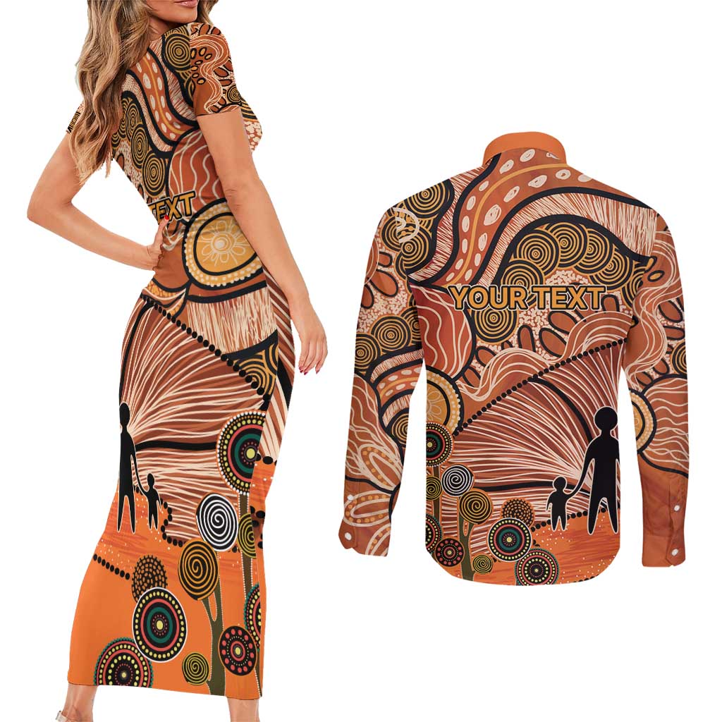 Aboriginal and Torres Strait Islander Children's Day Personalised Couples Matching Short Sleeve Bodycon Dress and Long Sleeve Button Shirt The Next Generation Strong in Culture